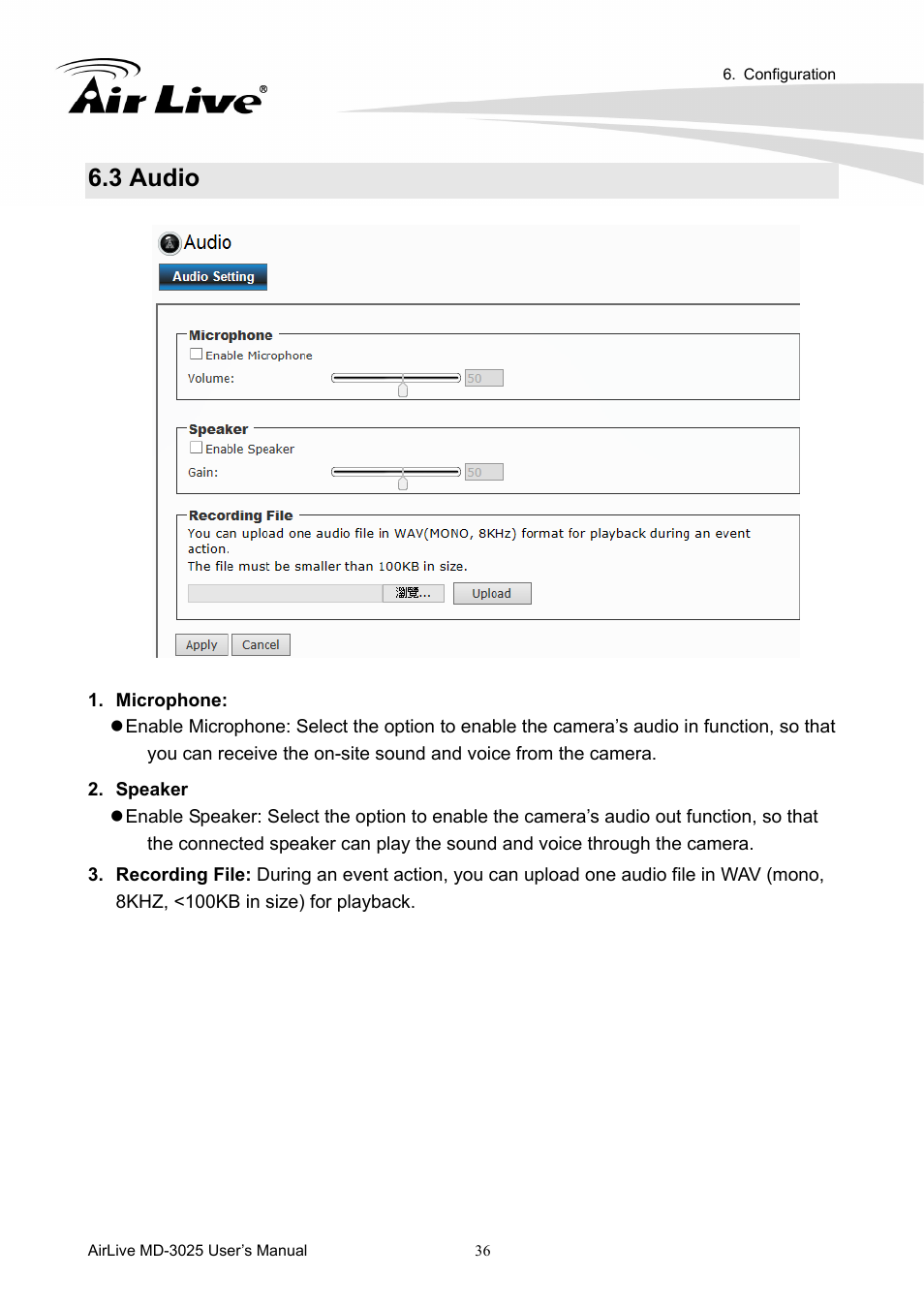 3 audio | AirLive MD-3025-IVS User Manual | Page 40 / 64