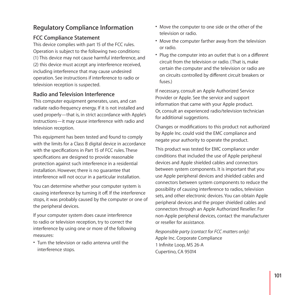 Regulatory compliance information | Apple Nike + iPod User Manual | Page 101 / 104