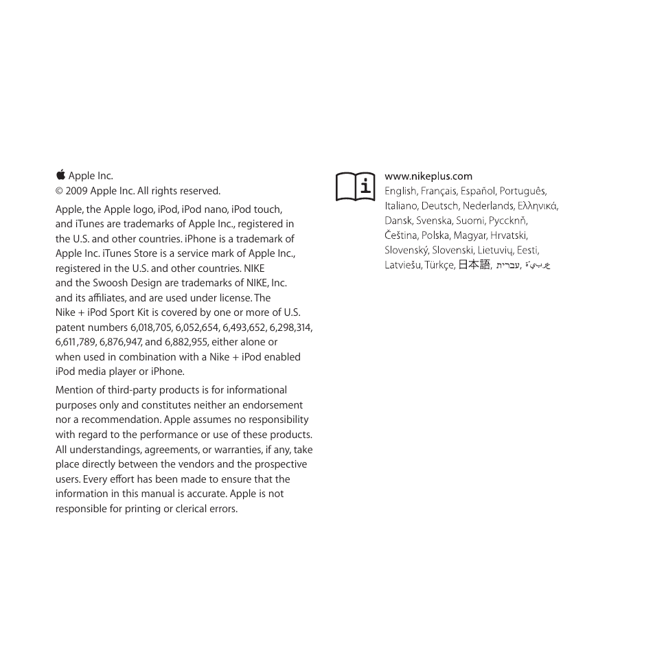Apple Nike + iPod User Manual | Page 2 / 104
