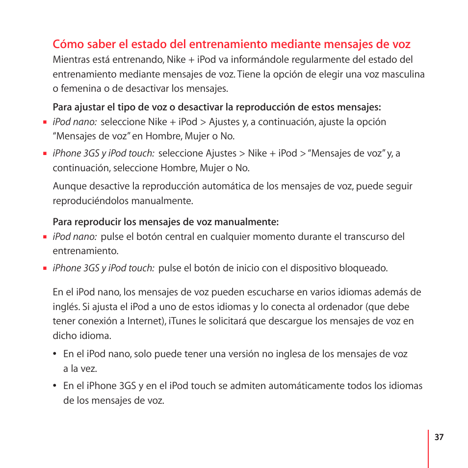 Apple Nike + iPod User Manual | Page 37 / 104