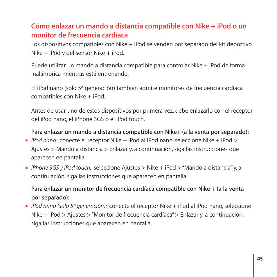 Apple Nike + iPod User Manual | Page 45 / 104