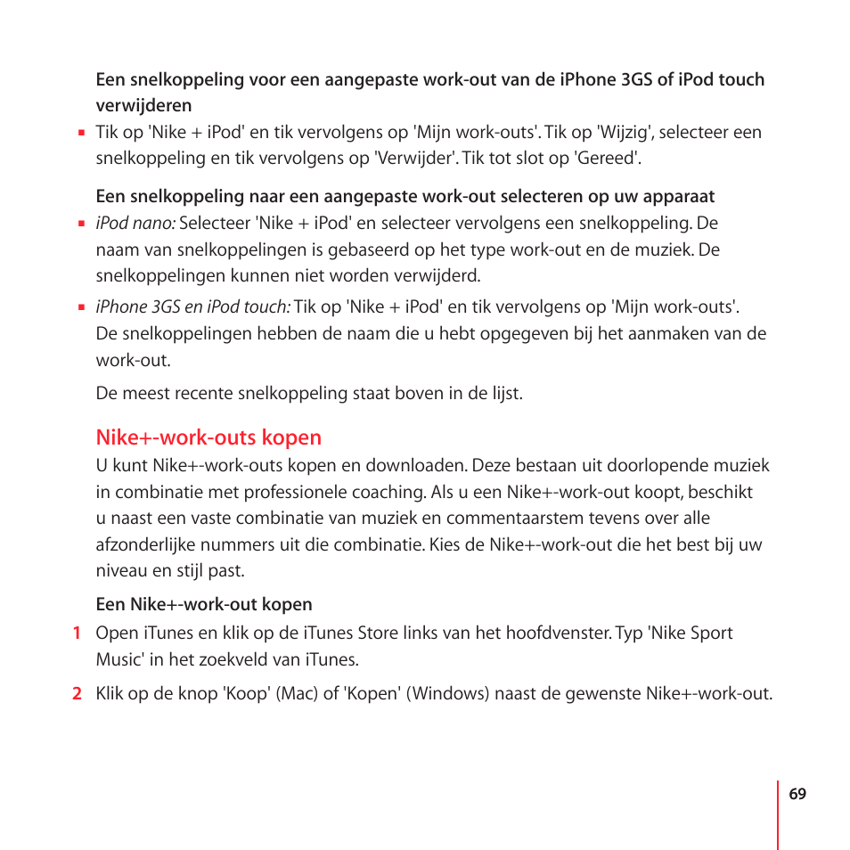 Nike+-work-outs kopen | Apple Nike + iPod User Manual | Page 69 / 104
