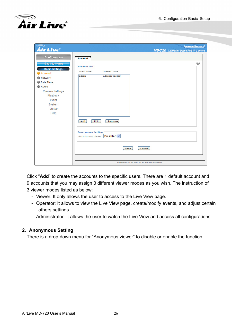 AirLive MD-720 User Manual | Page 31 / 68