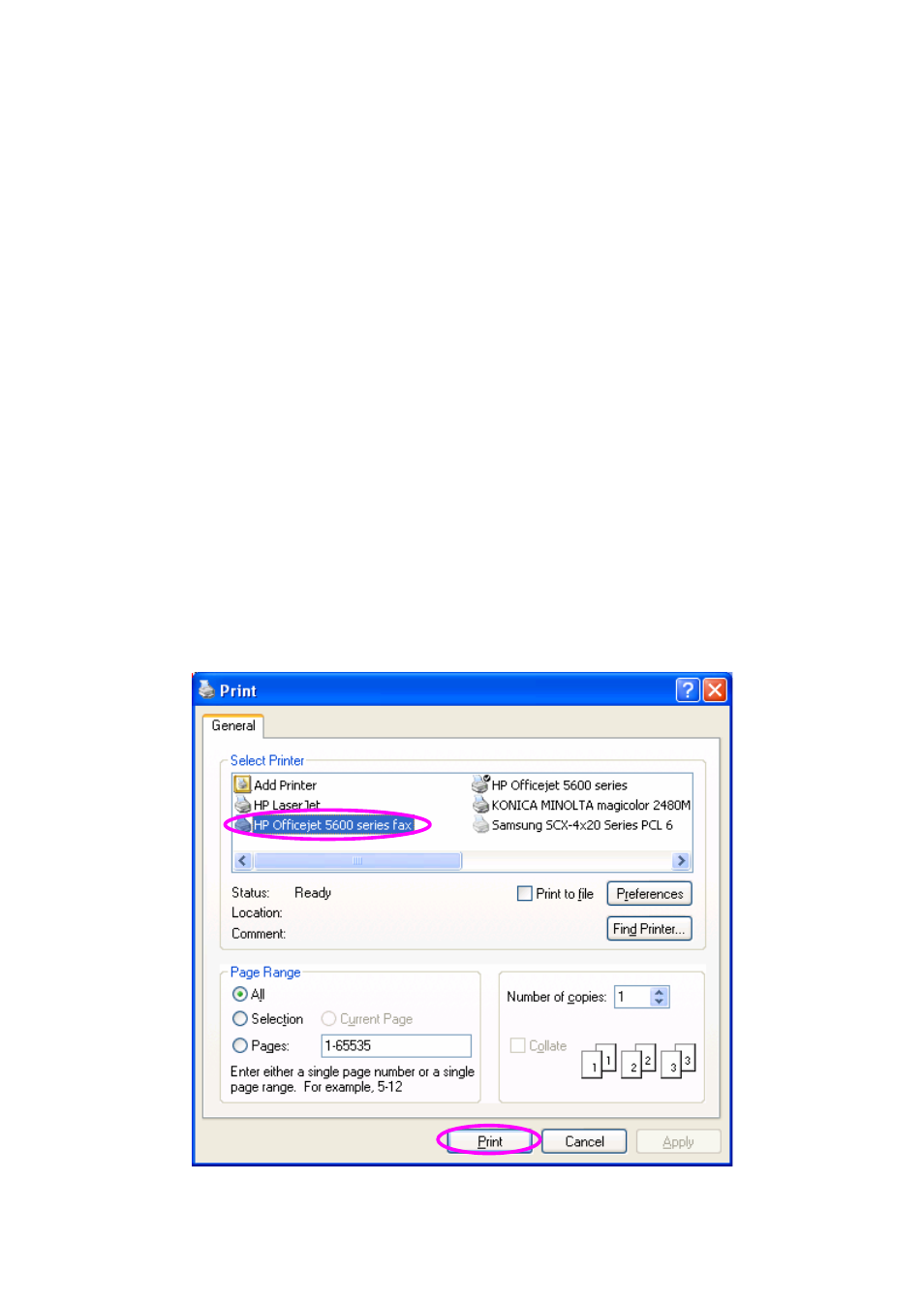 4 fax a file, An example: fax through hp officejet 5600 series, Procedures to fax a file | Fax a file | AirLive MFP-101U User Manual | Page 35 / 133