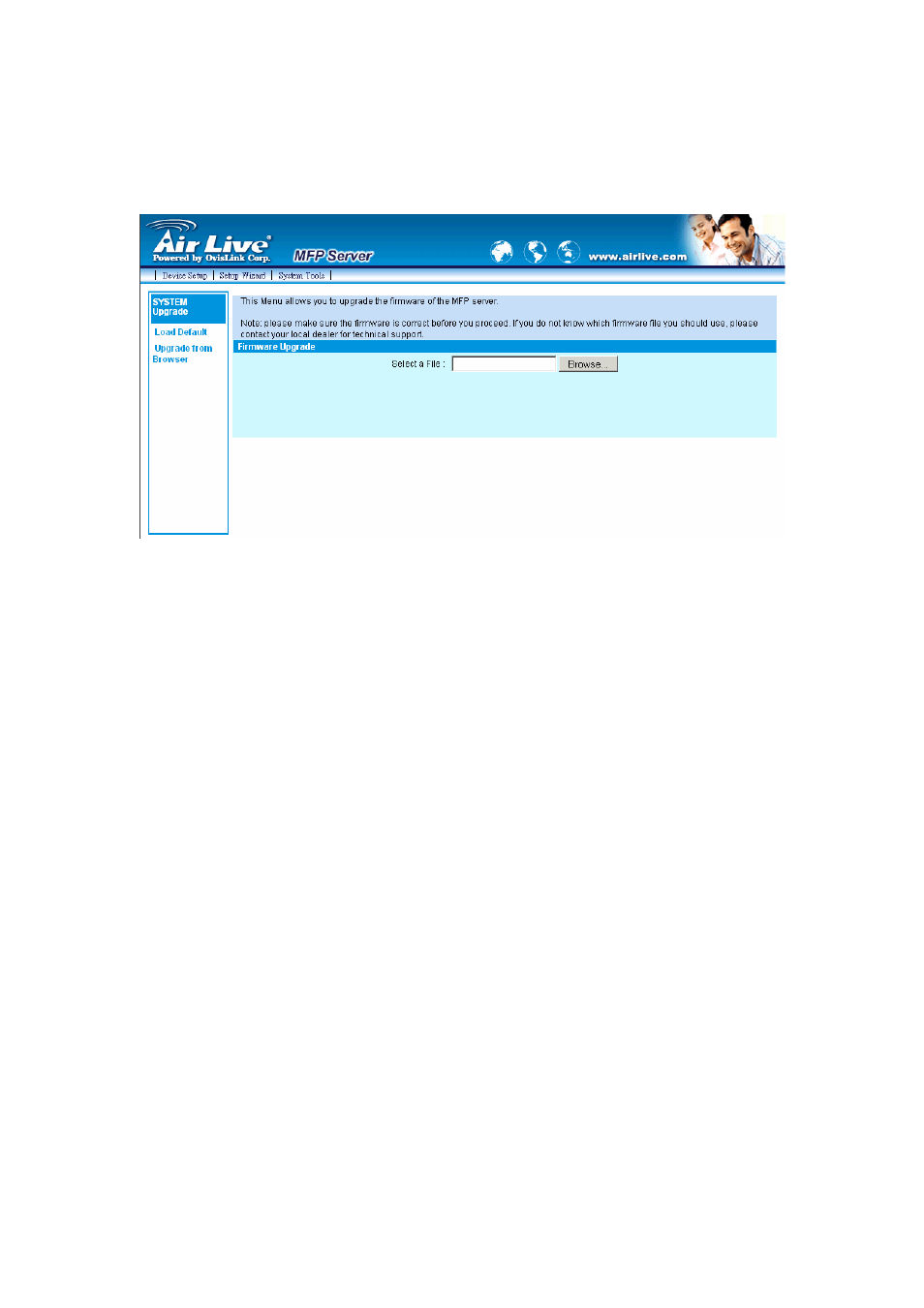 2 upgrade firmware from browser, Upgrade firmware from browser | AirLive MFP-101U User Manual | Page 86 / 133