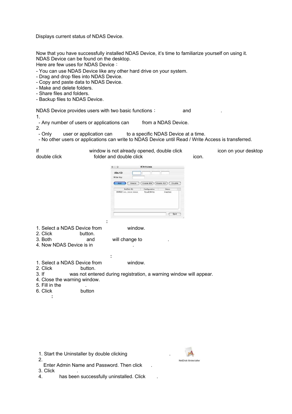 4 using ndas device, 5 uninstall ndas | AirLive MU-7000AVs User Manual | Page 27 / 36