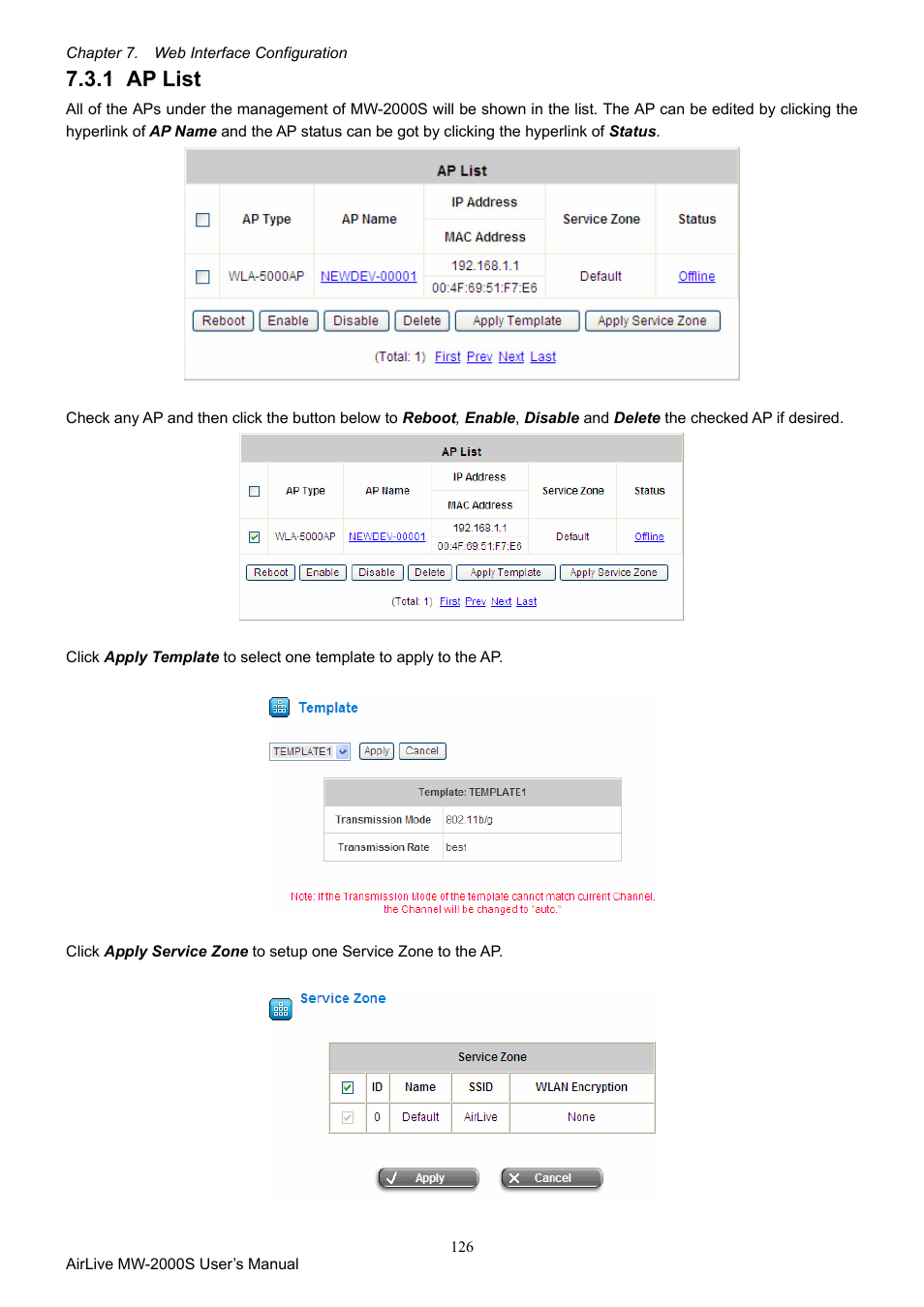 1 ap list, Ap list | AirLive MW-2000S User Manual | Page 131 / 225