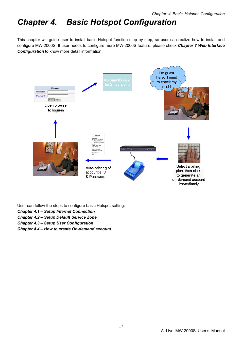 Chapter 4. basic hotspot configuration | AirLive MW-2000S User Manual | Page 22 / 225