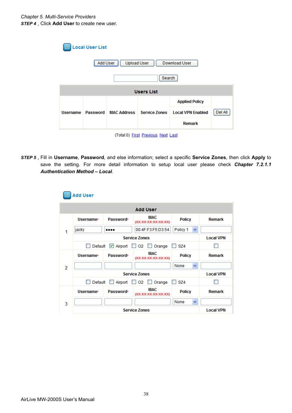 AirLive MW-2000S User Manual | Page 43 / 225