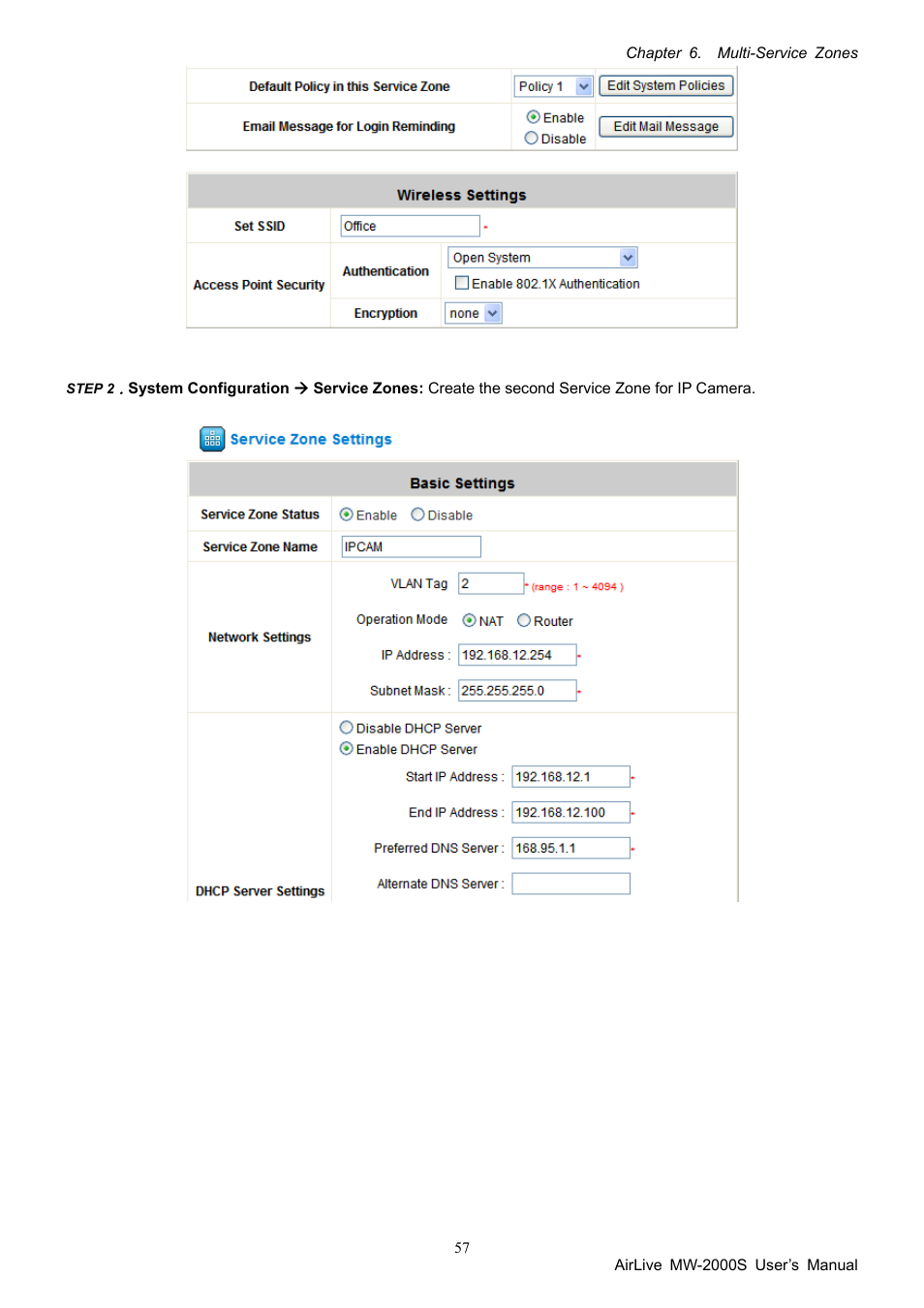 AirLive MW-2000S User Manual | Page 62 / 225