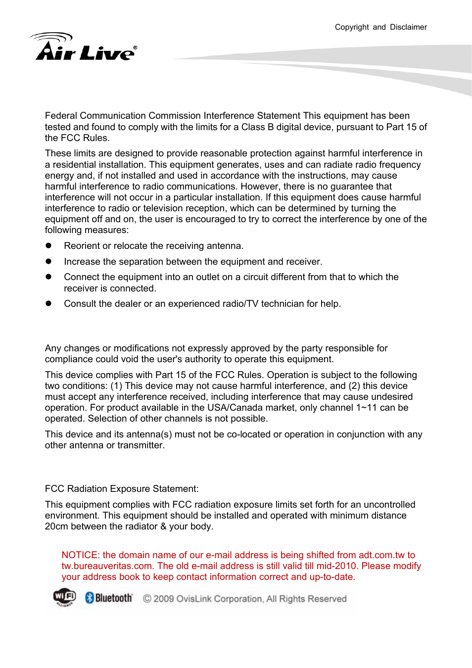 Fcc statement | AirLive N.Plug User Manual | Page 3 / 103