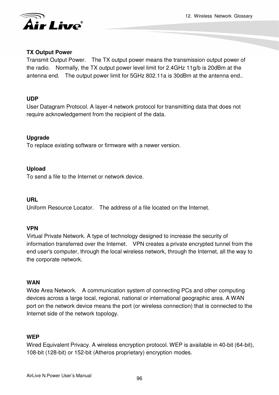 AirLive N.Power User Manual | Page 101 / 103