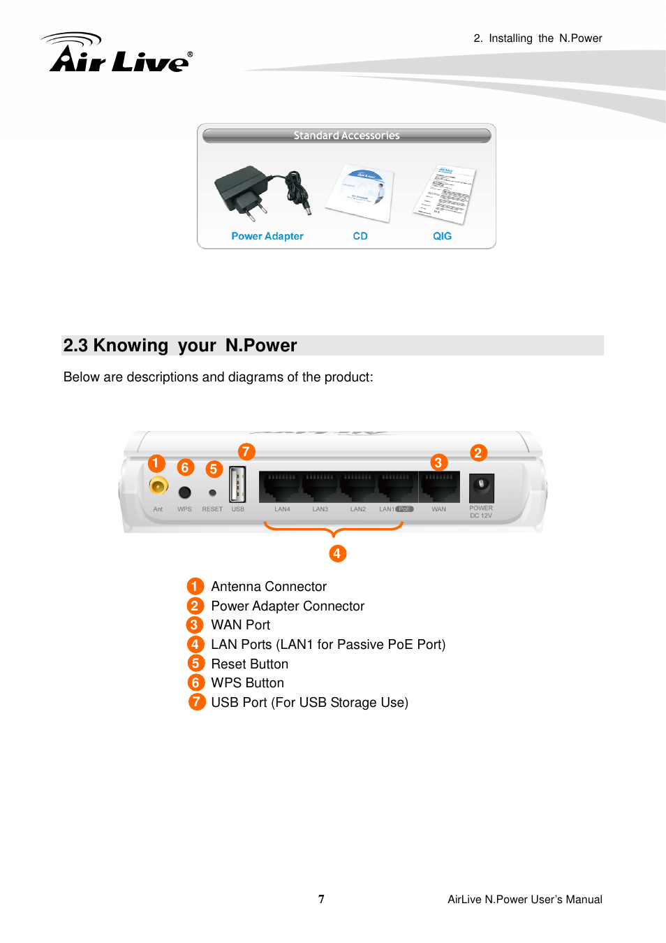 3 knowing your n.power | AirLive N.Power User Manual | Page 12 / 103