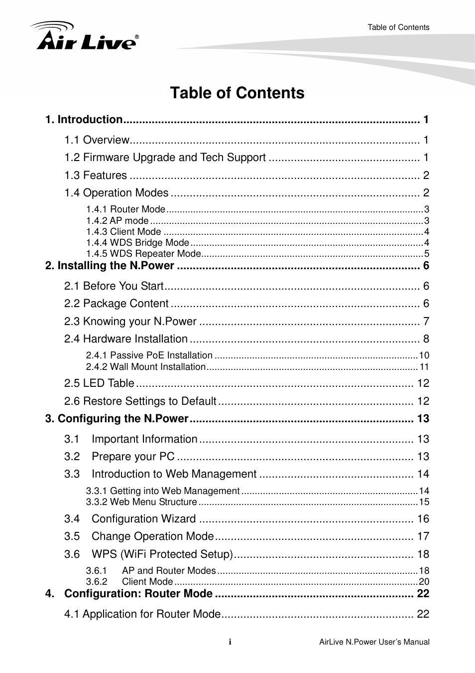 AirLive N.Power User Manual | Page 3 / 103