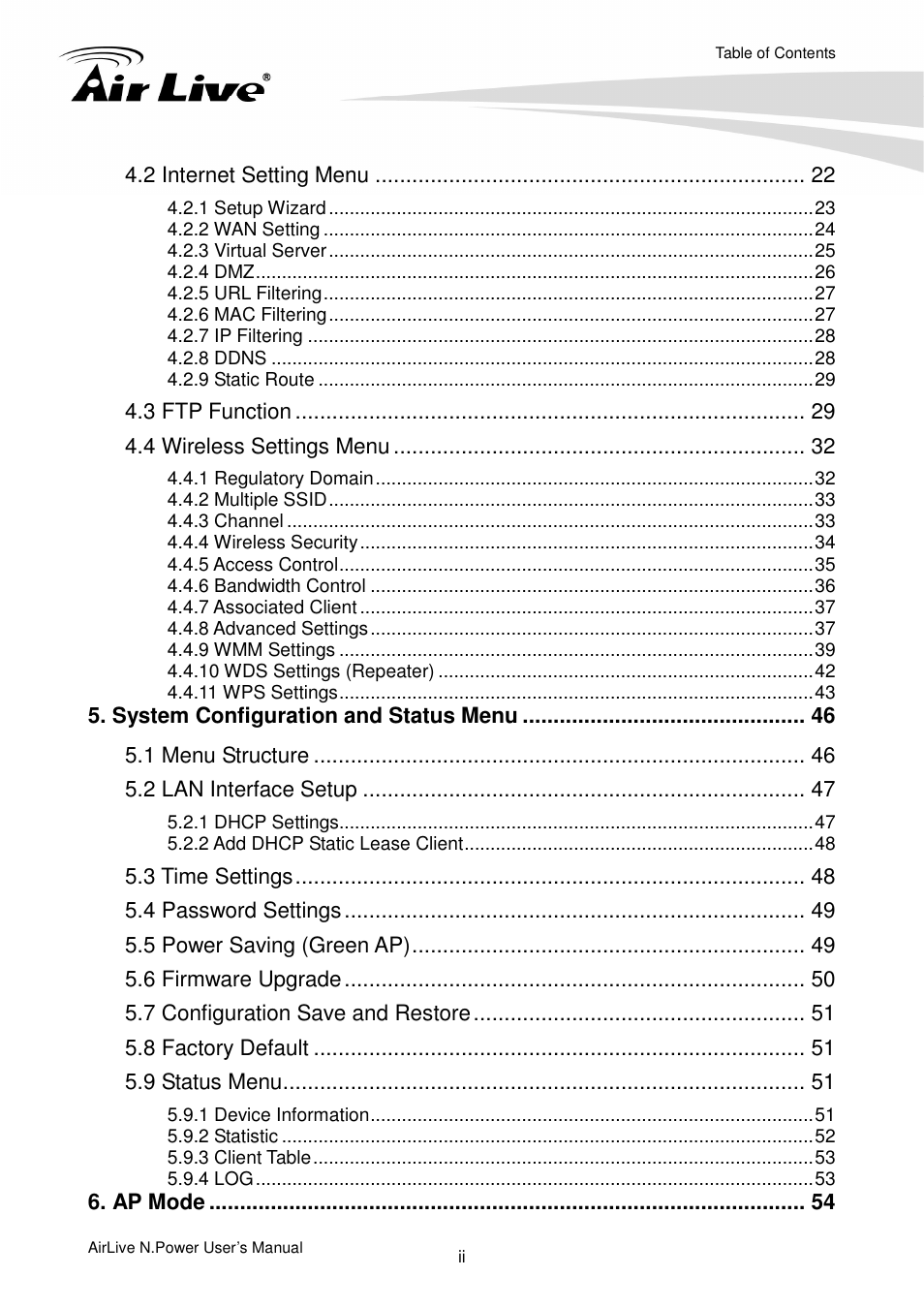 AirLive N.Power User Manual | Page 4 / 103