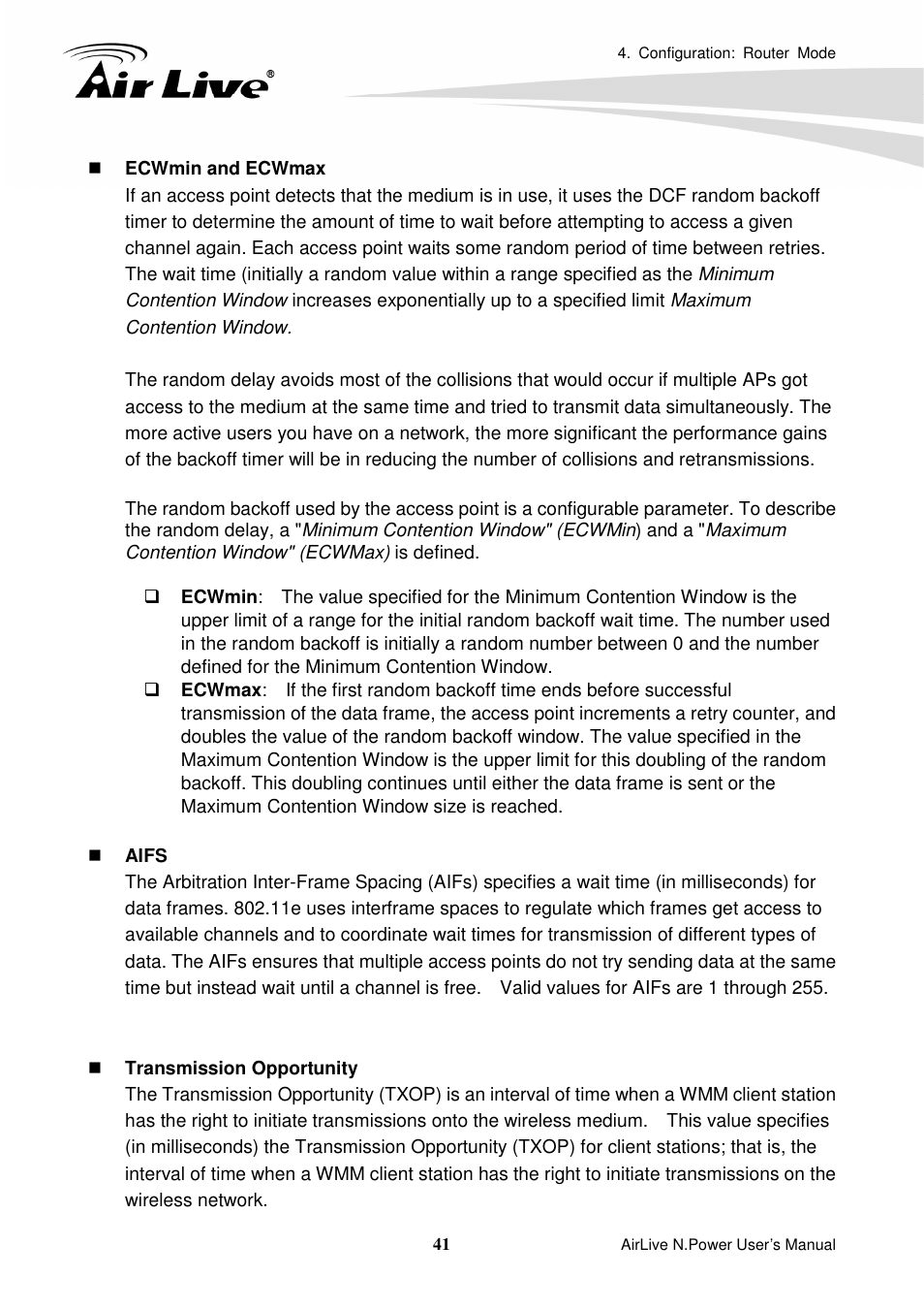 AirLive N.Power User Manual | Page 46 / 103