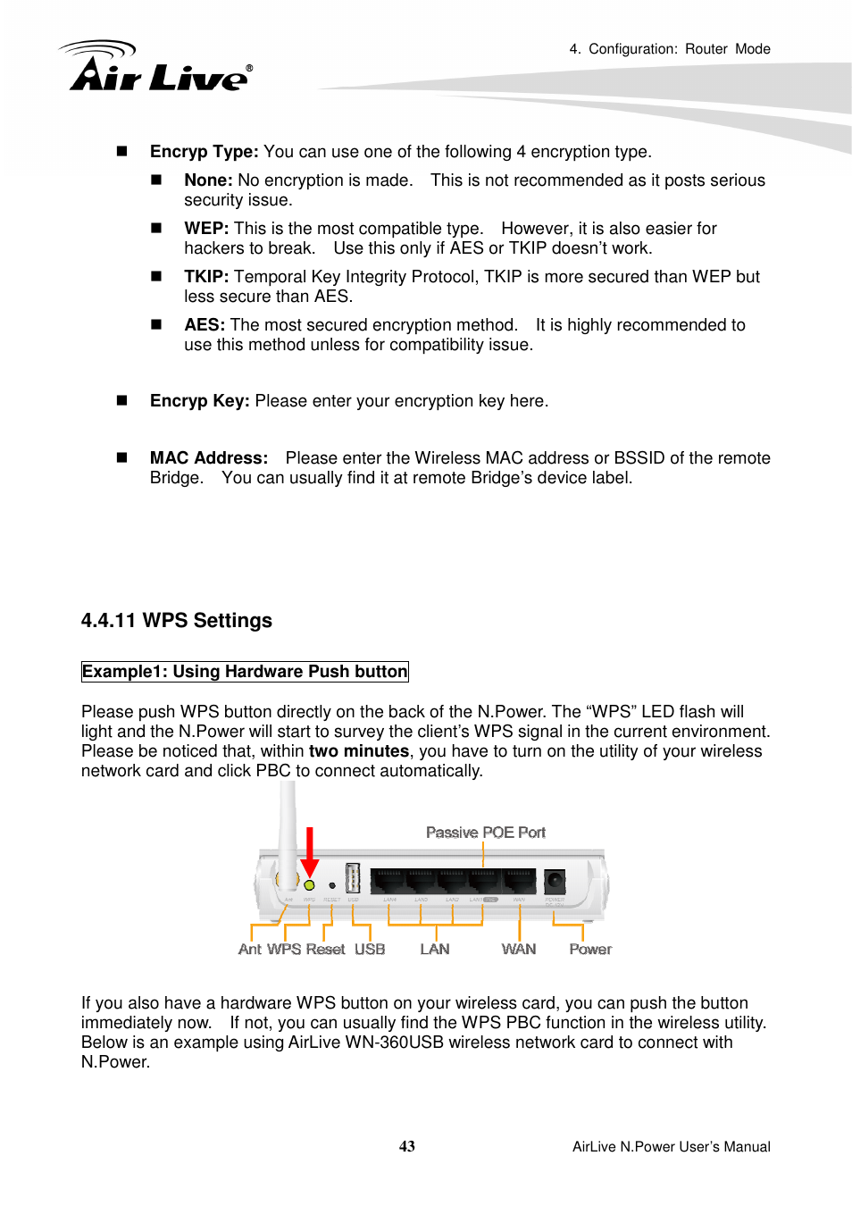 11 wps settings | AirLive N.Power User Manual | Page 48 / 103