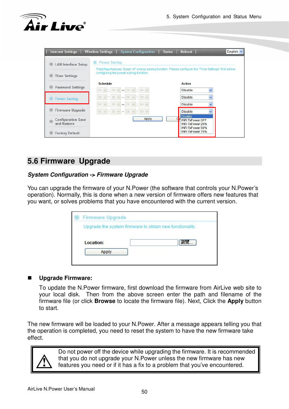 6 firmware upgrade | AirLive N.Power User Manual | Page 55 / 103