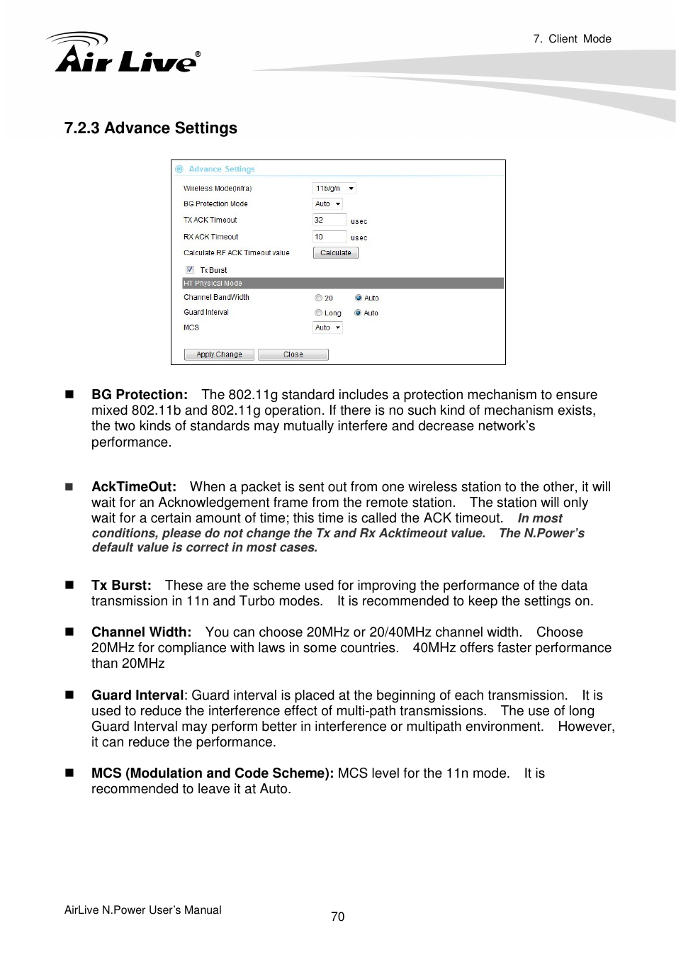 3 advance settings | AirLive N.Power User Manual | Page 75 / 103