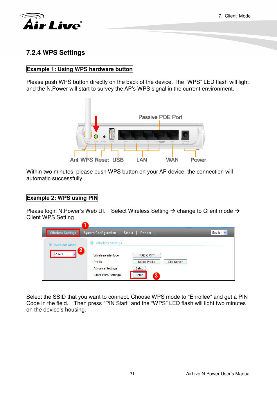 4 wps settings | AirLive N.Power User Manual | Page 76 / 103