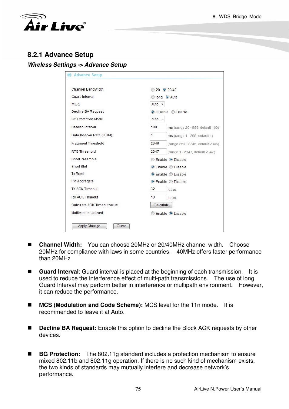 1 advance setup | AirLive N.Power User Manual | Page 80 / 103