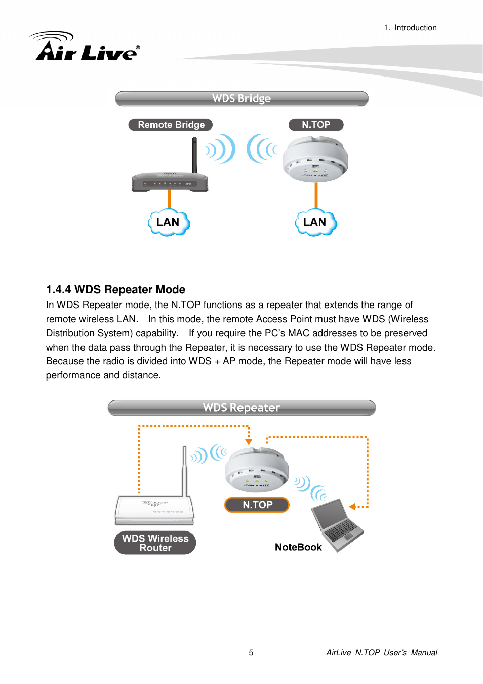4 wds repeater mode | AirLive N.TOP User Manual | Page 10 / 71