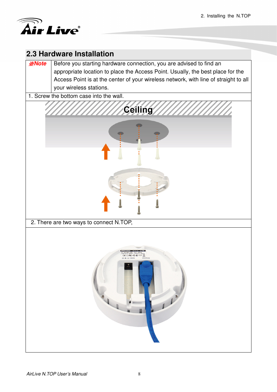 3 hardware installation | AirLive N.TOP User Manual | Page 13 / 71