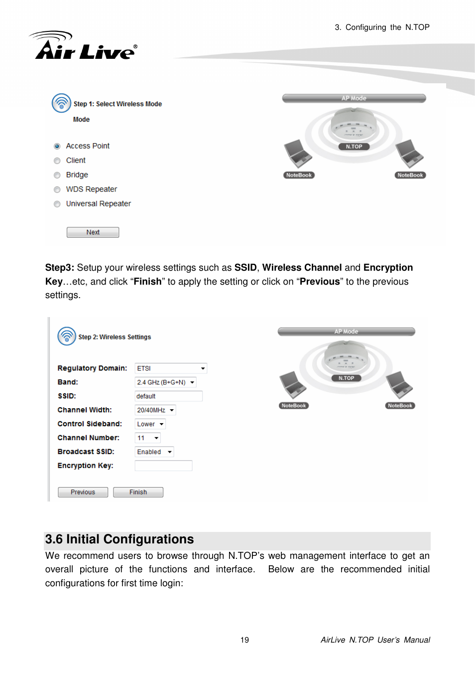 6 initial configurations | AirLive N.TOP User Manual | Page 24 / 71