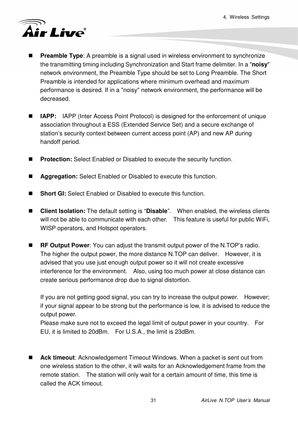 AirLive N.TOP User Manual | Page 36 / 71