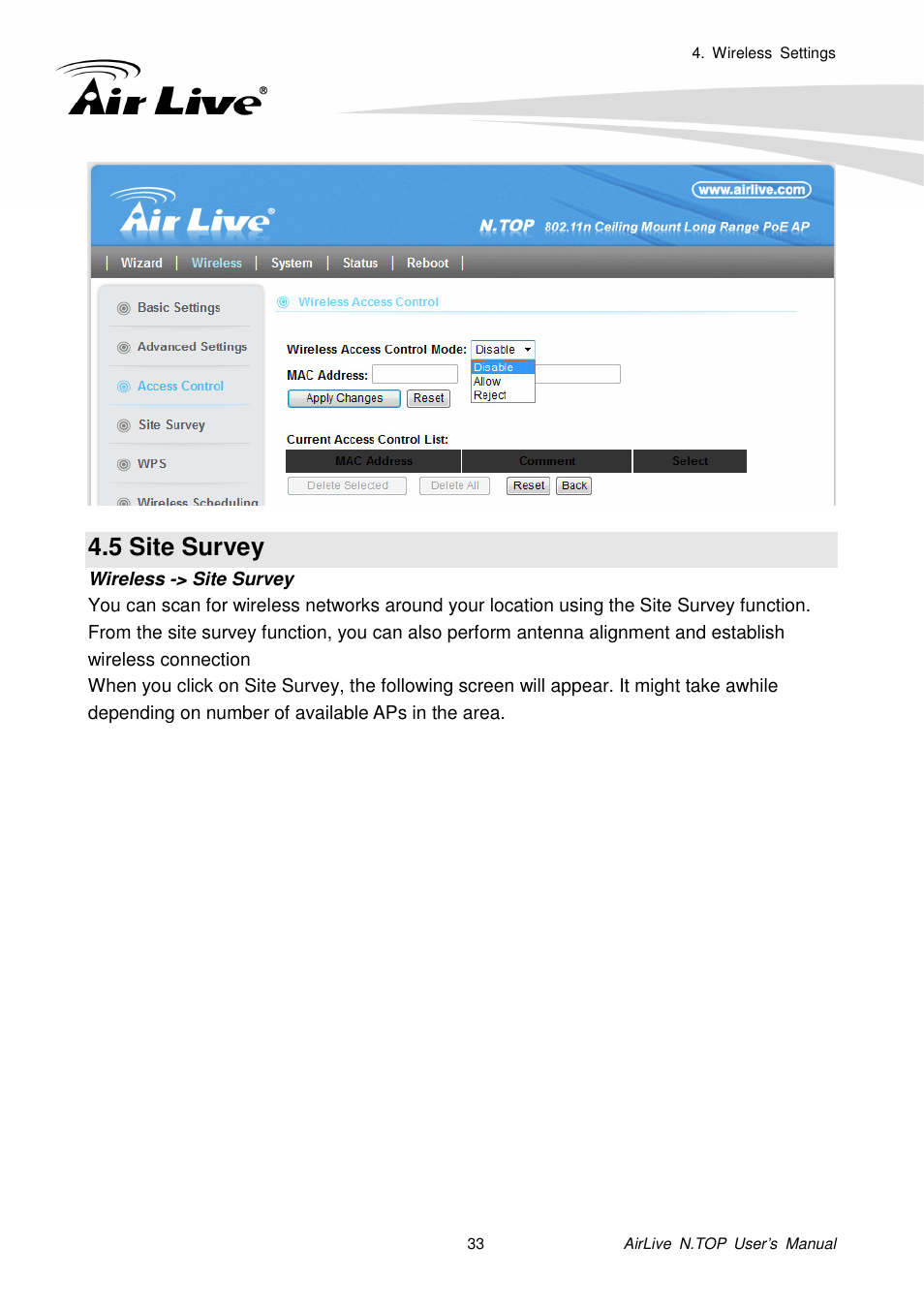 5 site survey | AirLive N.TOP User Manual | Page 38 / 71