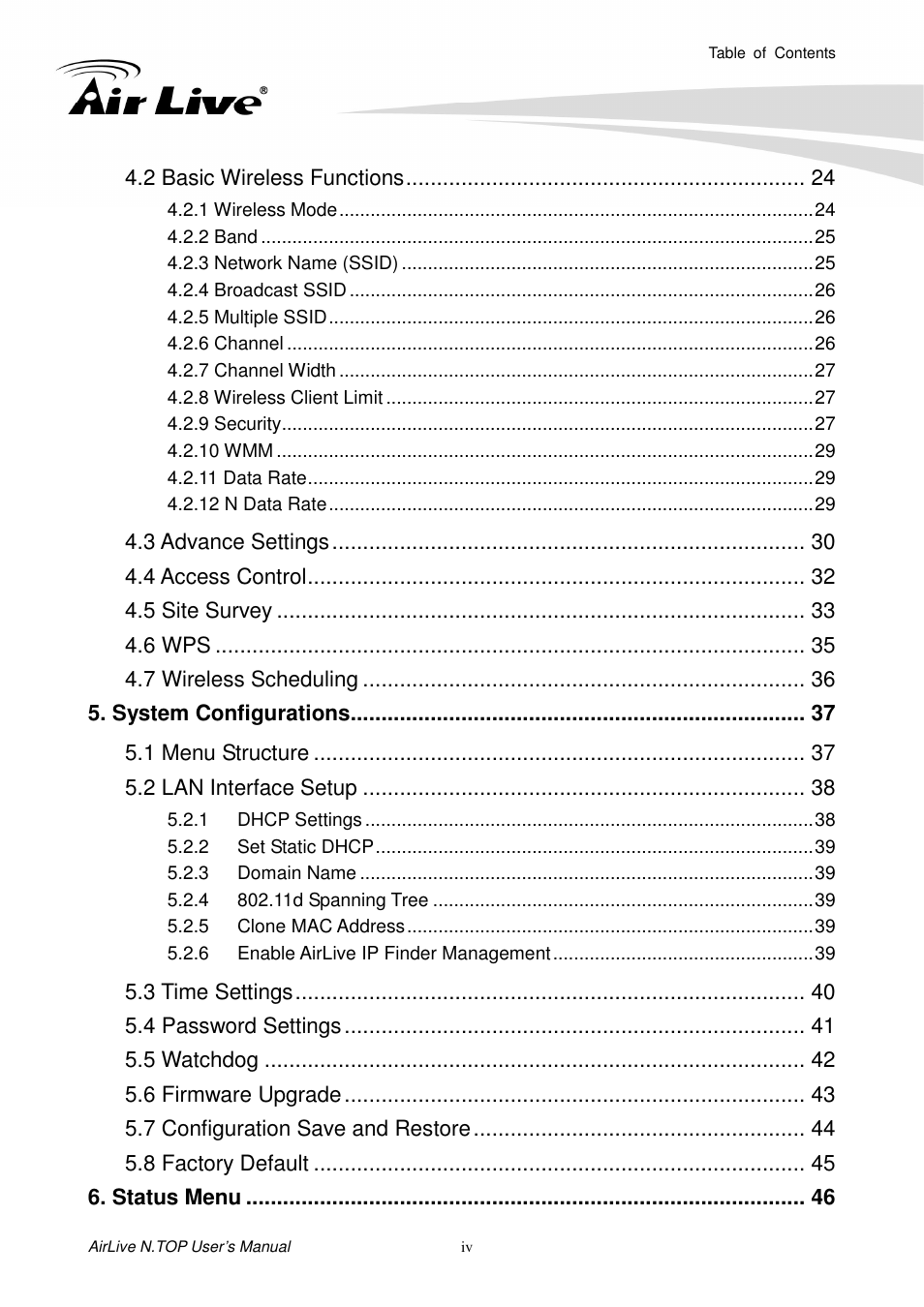 AirLive N.TOP User Manual | Page 4 / 71