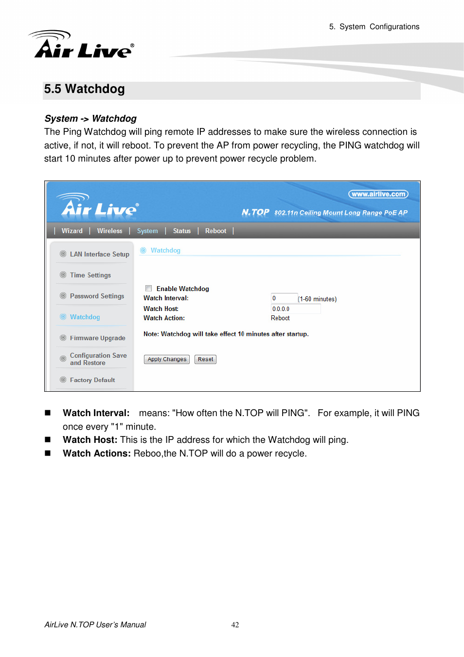 5 watchdog | AirLive N.TOP User Manual | Page 47 / 71