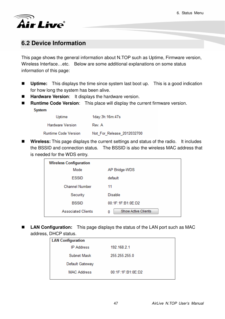 2 device information | AirLive N.TOP User Manual | Page 52 / 71