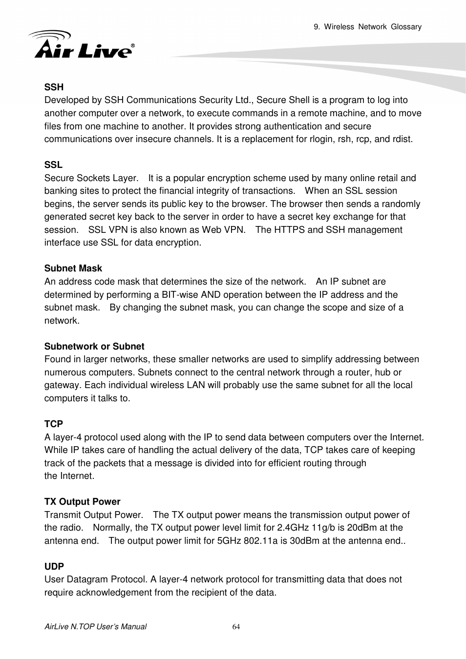 AirLive N.TOP User Manual | Page 69 / 71