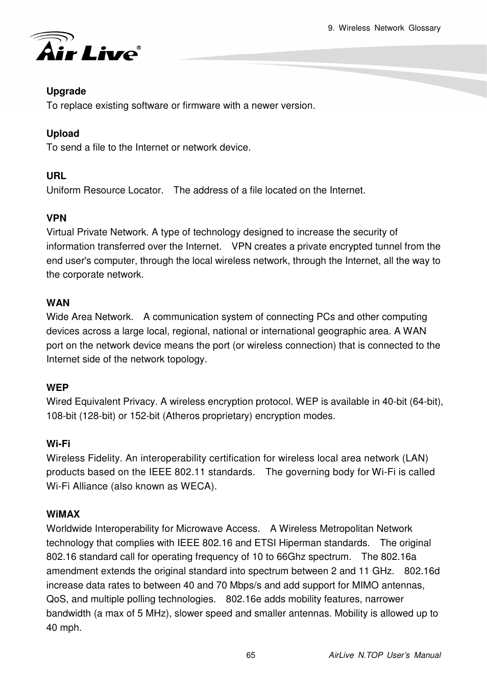 AirLive N.TOP User Manual | Page 70 / 71