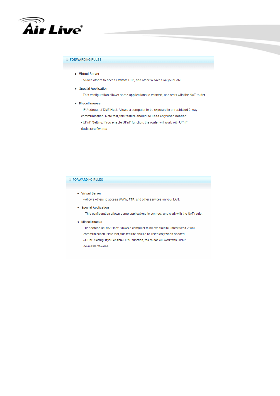 1 virtual server | AirLive N450R User Manual | Page 61 / 108