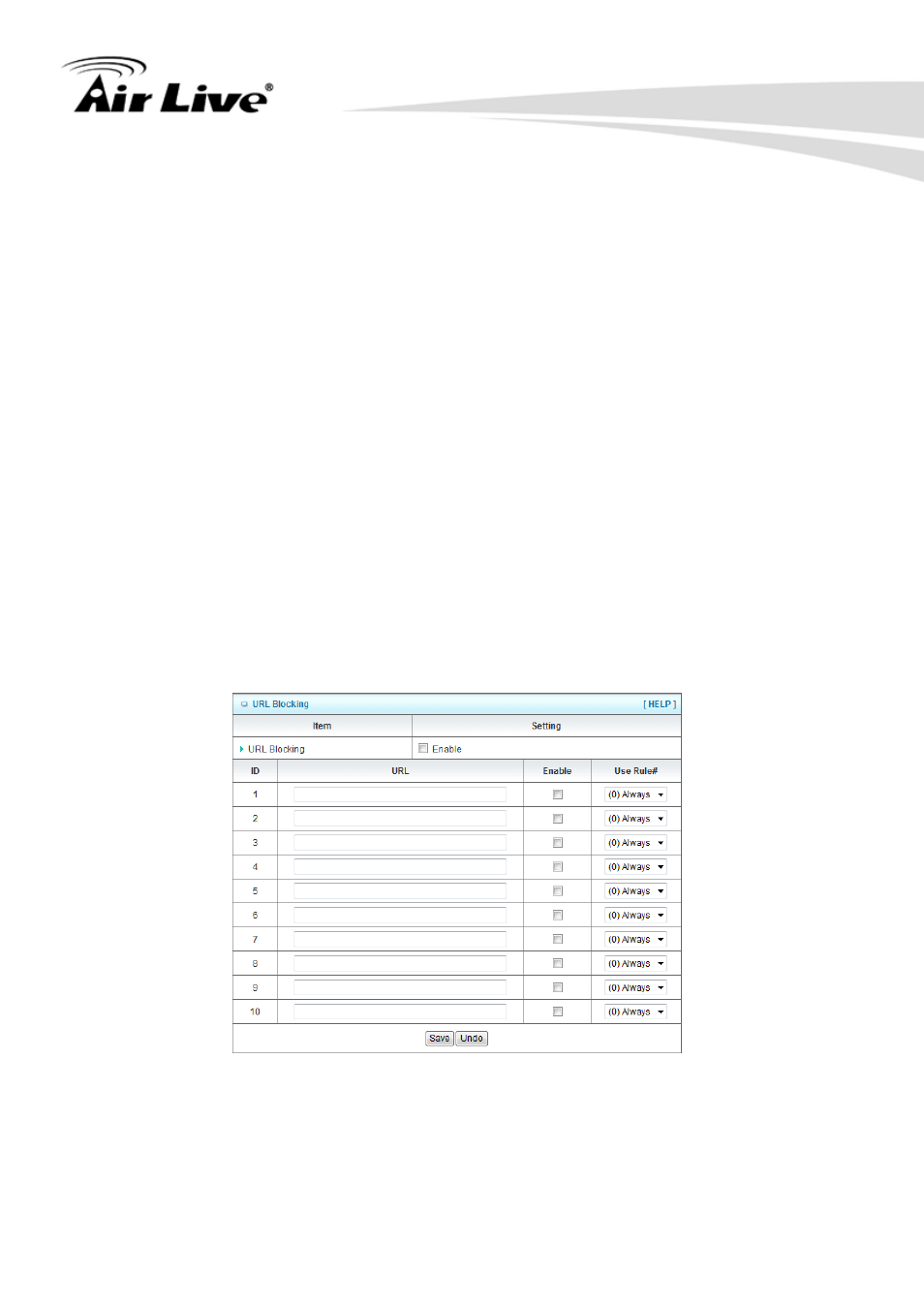 4 url blocking | AirLive N450R User Manual | Page 67 / 108