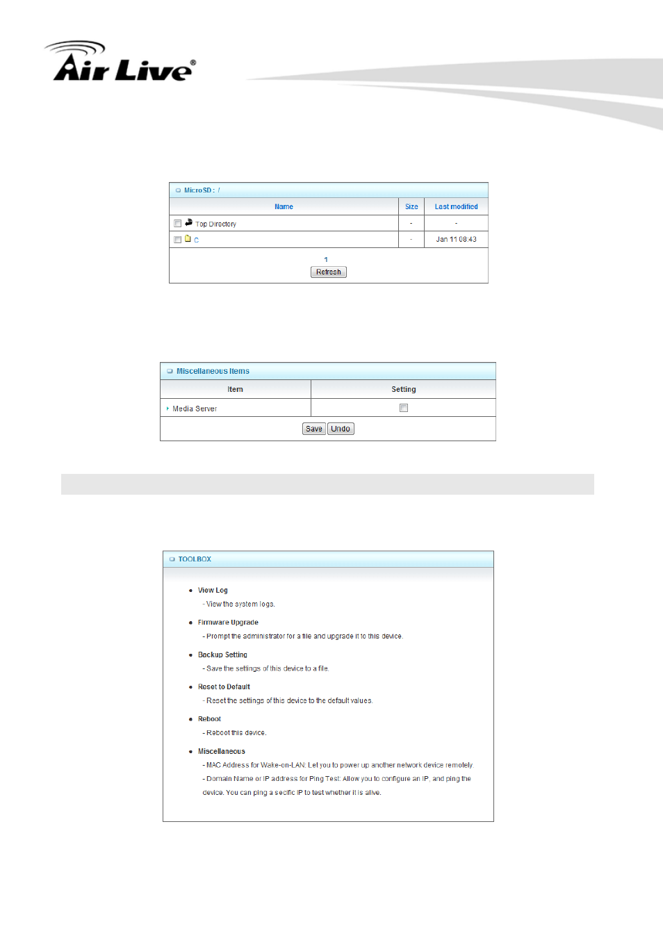 7 tool box, 8 web hdd | AirLive N450R User Manual | Page 98 / 108