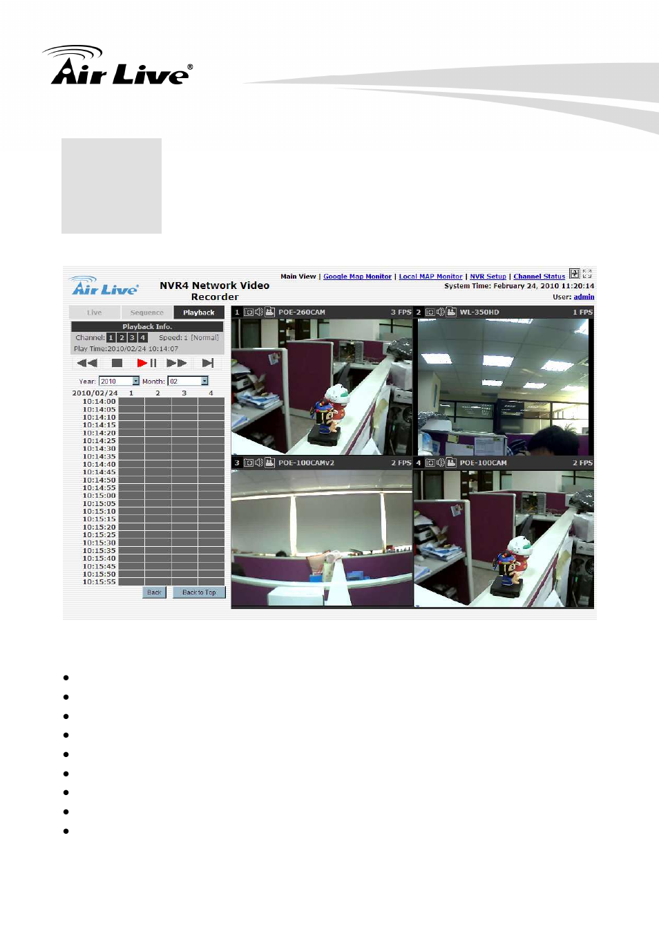 Live view | AirLive NVR4 User Manual | Page 27 / 85