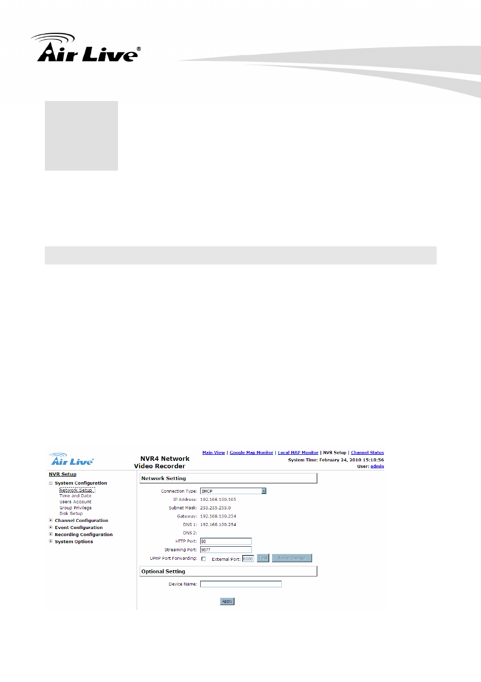 System setup | AirLive NVR4 User Manual | Page 48 / 85