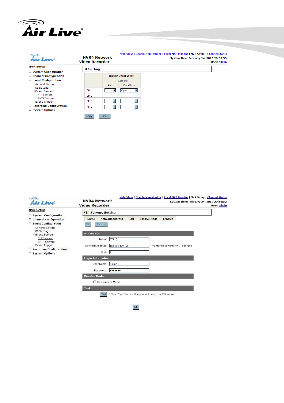3 event servers | AirLive NVR4 User Manual | Page 70 / 85