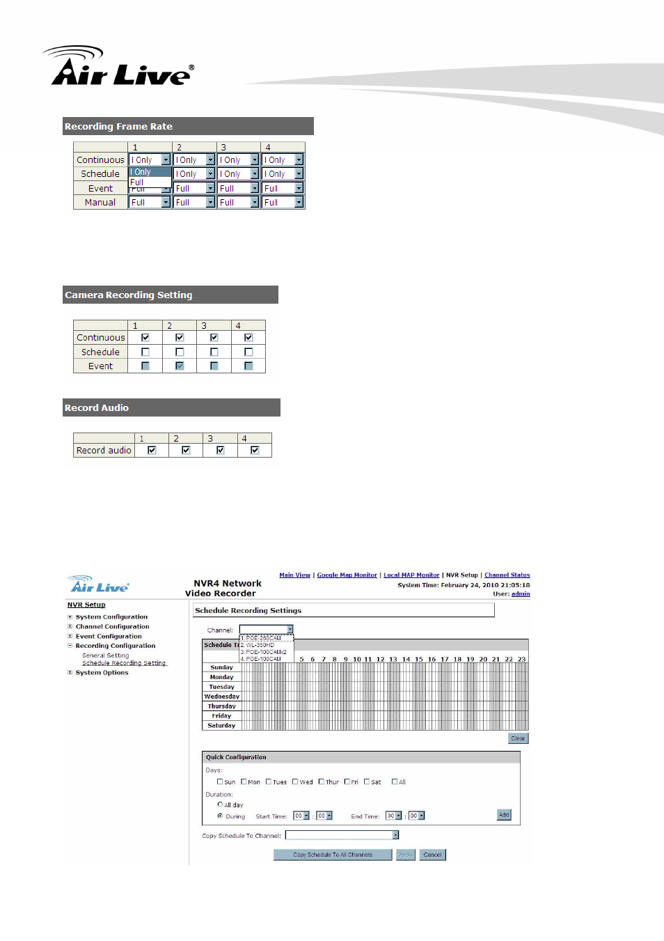 2 schedule recording | AirLive NVR4 User Manual | Page 76 / 85