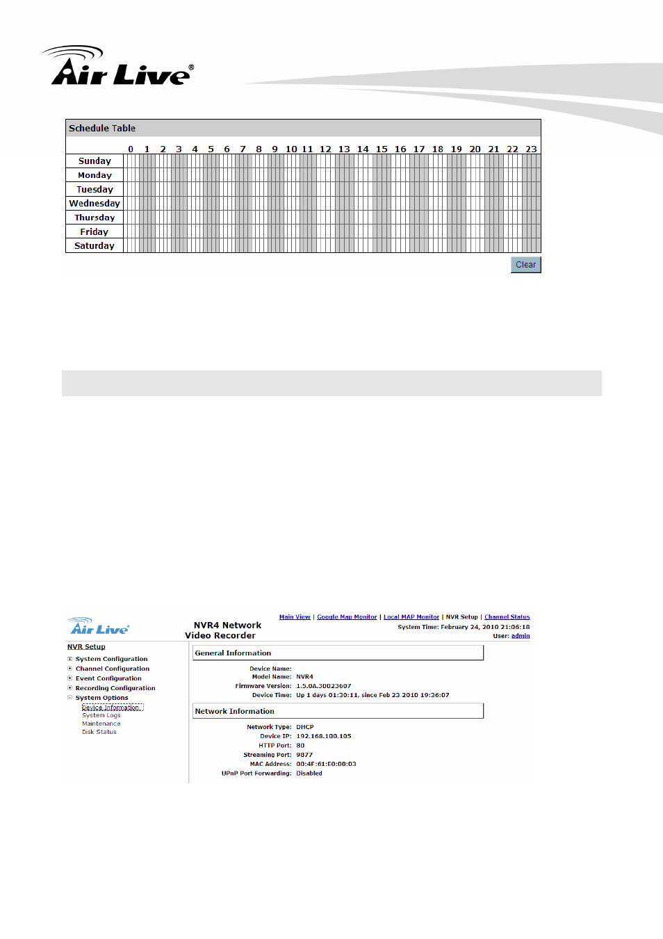 5 system options, 1 device information | AirLive NVR4 User Manual | Page 79 / 85