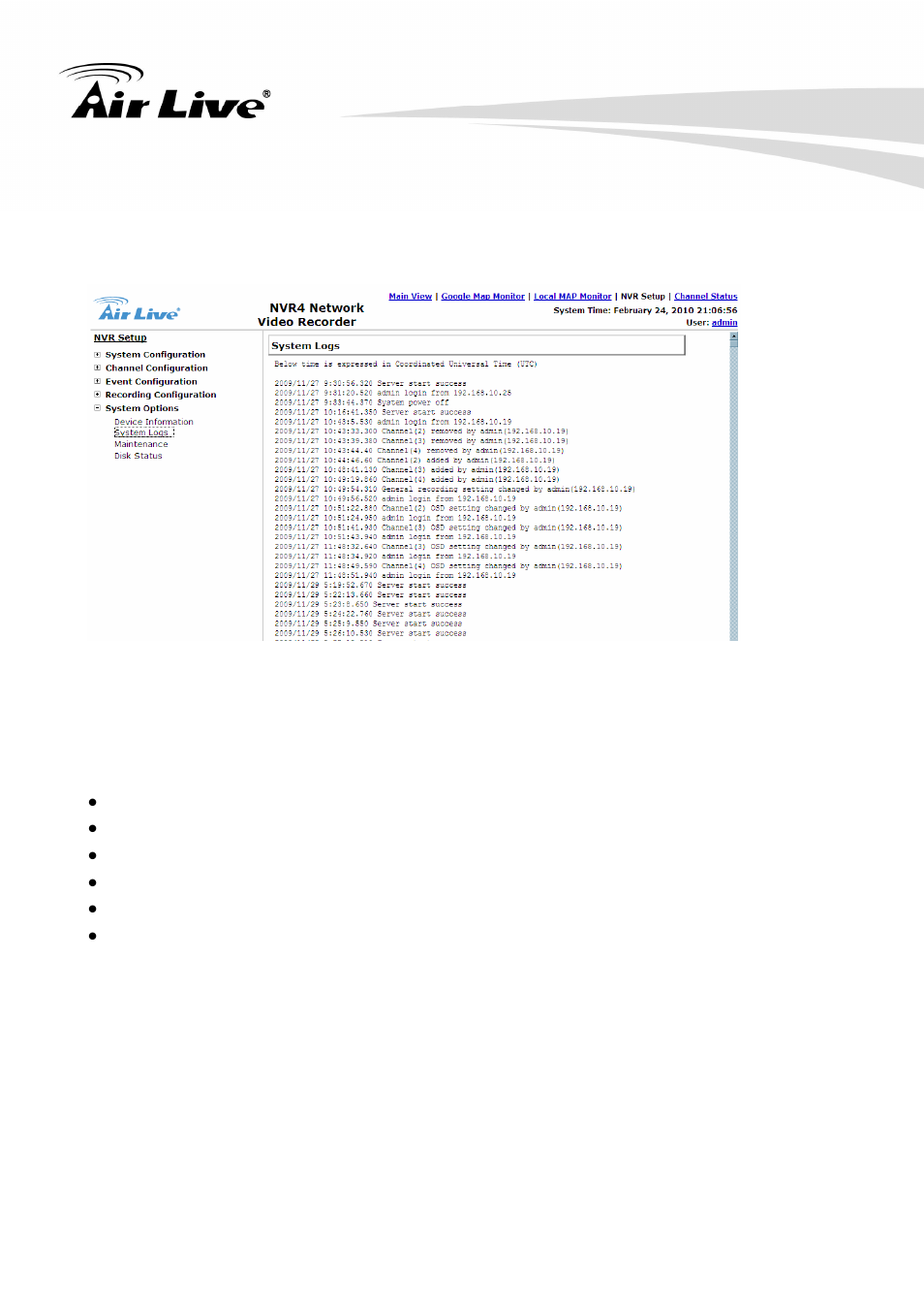 2 logs and reports, 3 maintenance | AirLive NVR4 User Manual | Page 80 / 85