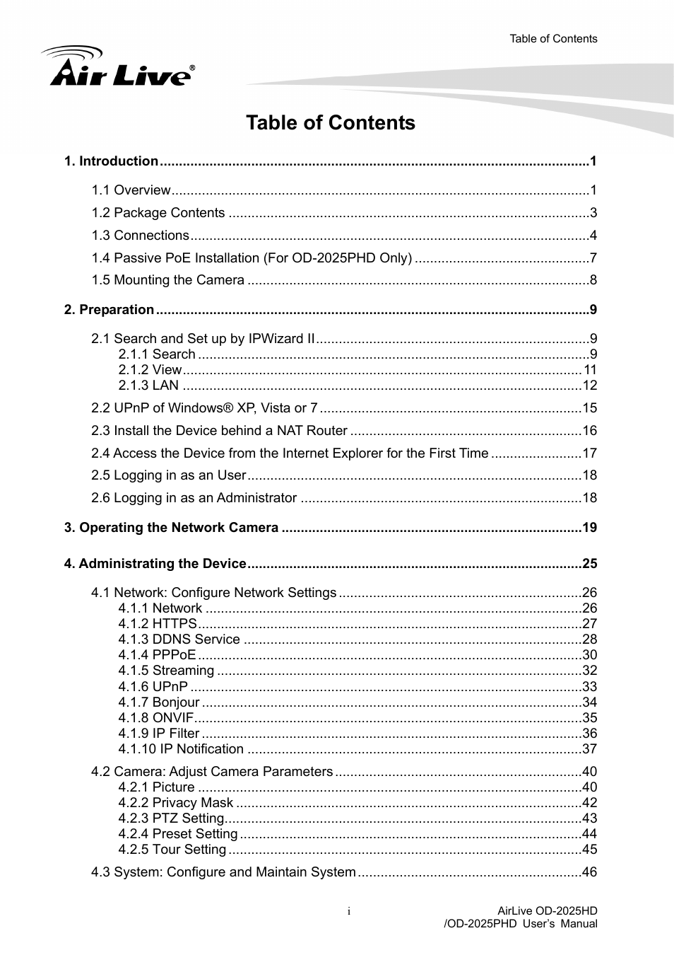 AirLive OD-2025PHD User Manual | Page 5 / 101