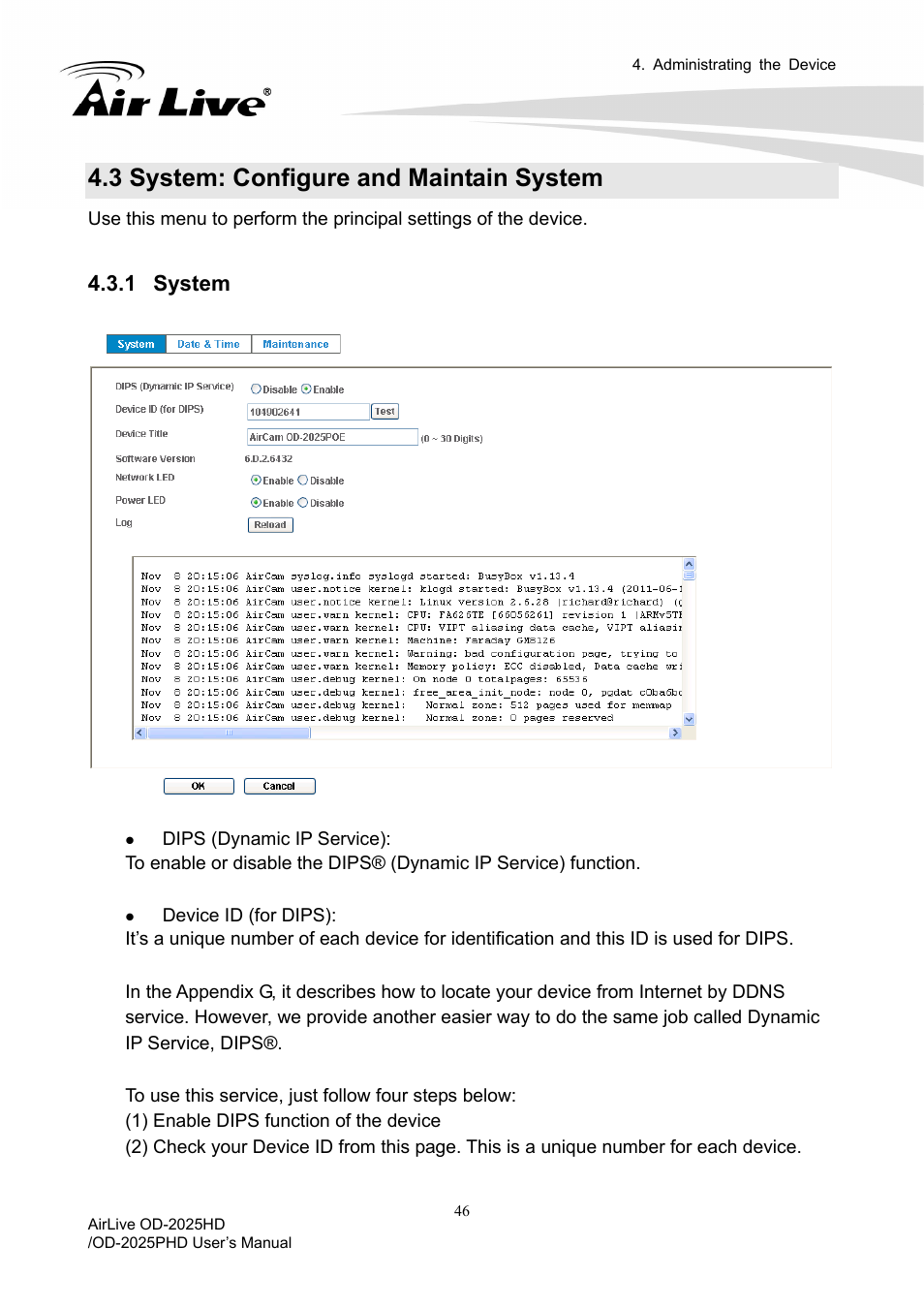 3 system: configure and maintain system, 1 system | AirLive OD-2025PHD User Manual | Page 52 / 101
