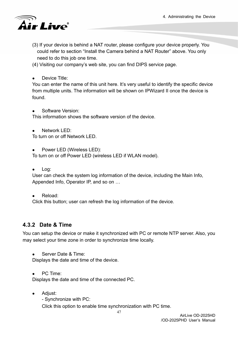2 date & time | AirLive OD-2025PHD User Manual | Page 53 / 101