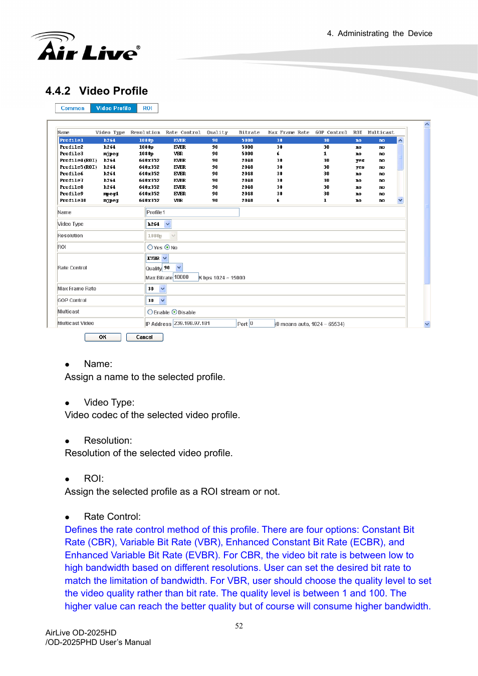 2 video profile | AirLive OD-2025PHD User Manual | Page 58 / 101