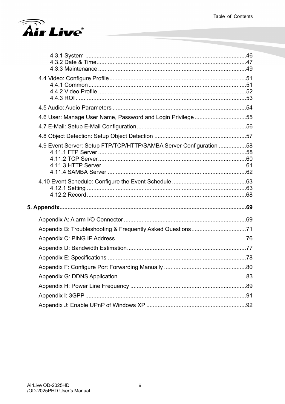AirLive OD-2025PHD User Manual | Page 6 / 101