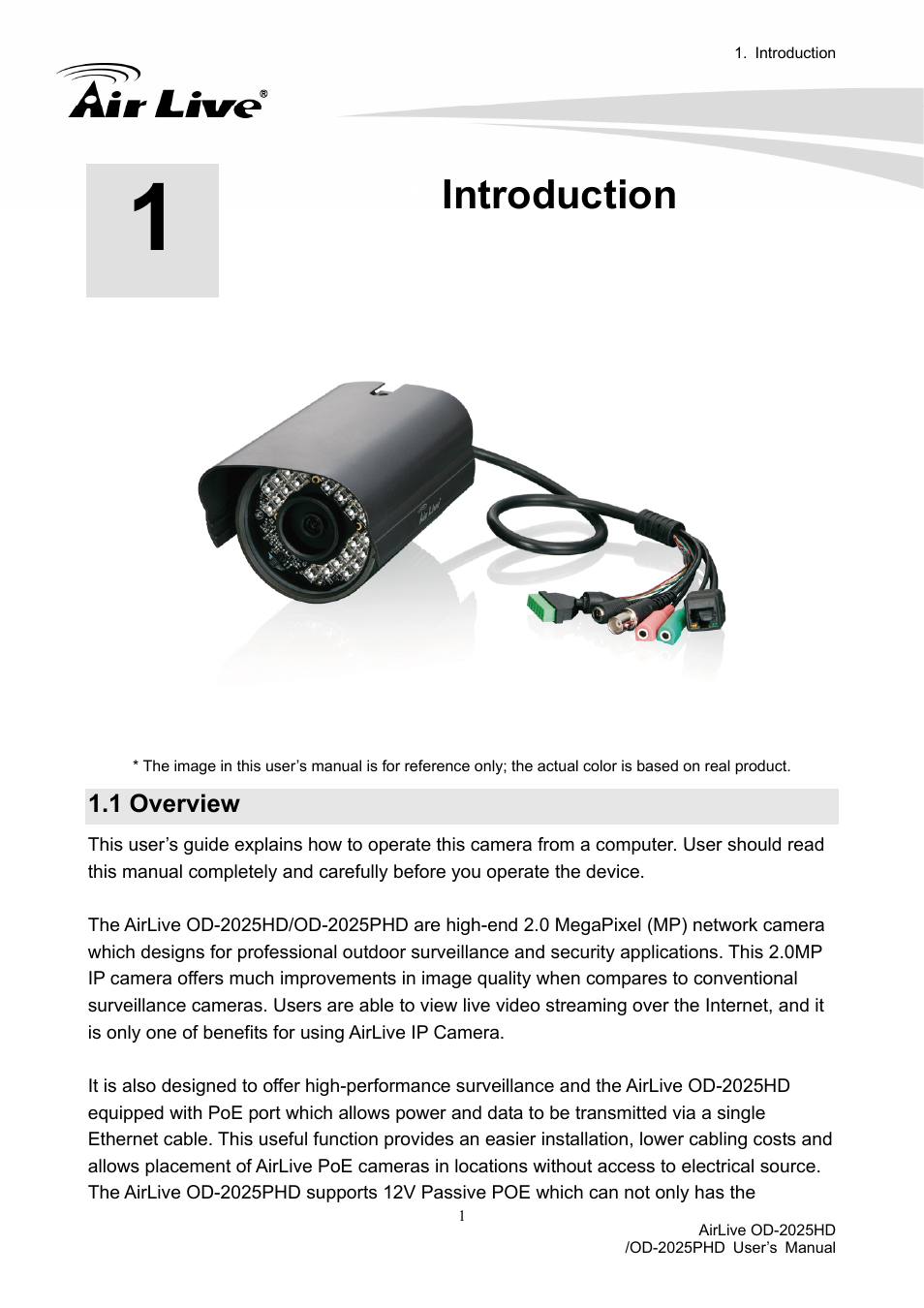 Introduction, 1 overview | AirLive OD-2025PHD User Manual | Page 7 / 101